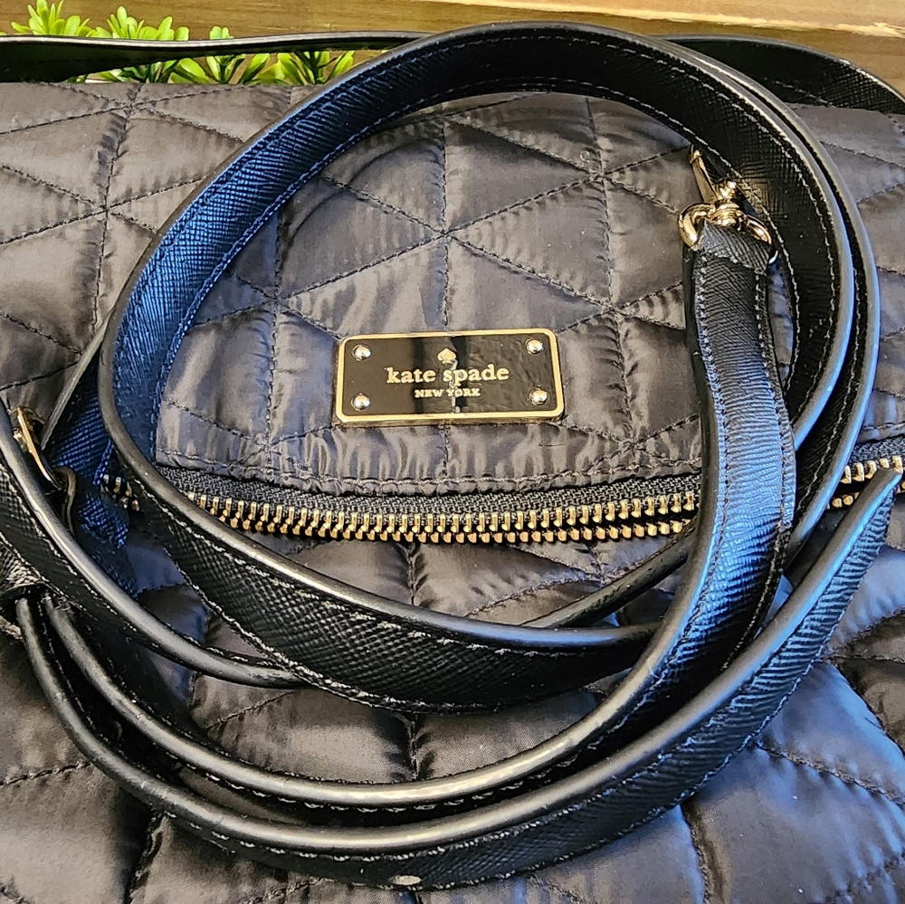 kate spade Black Quilted Crossbody Satchel with Gold Hardware - Picture 6 of 12